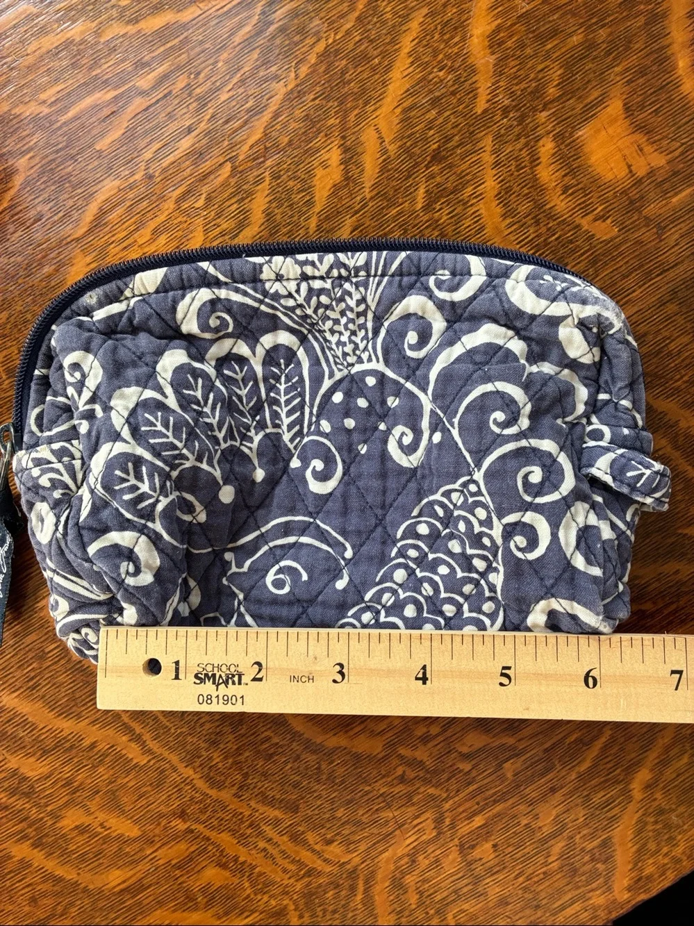 Vera Bradley Twirly Birds makeup bag navy discontinued style!